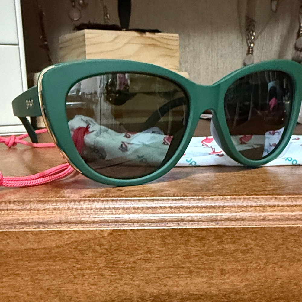 Goodr Green Sunglasses with Gold Accents